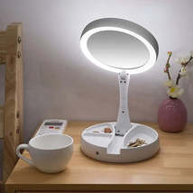 Compact USB Chargable LED Makeup Vanity Mirror - Adjustable Cosmetic Mir... - £15.31 GBP