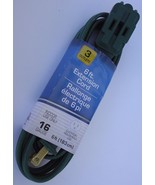 Green Electrical Cords 6&#39; 3-Outlet Indoor Extension Cord Christmas Lighting - $3.46