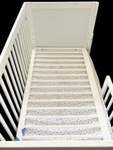 White Convertible Baby Crib Toddler Bed Adjustable Side image 2