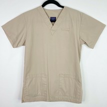 Denver Hayes Solid Khaki Scrub Top Shirt Size XS - $6.92