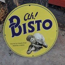 Vintage 1940 &#39;&#39;Ah! Bisto&#39;&#39; Gravy Granules Seasoning Porcelain Gas &amp; Oil Sign - £96.53 GBP