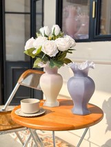 Vintage French Style Dopamine Fenton Glass Vase with Frosted Surface and - $126.26