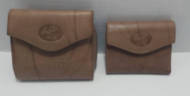 vintage Buxton women&#39;s wallets set of 2 tan leather coin purse change - £26.48 GBP