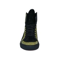 Men High Top Shoes By FIESSO AURELIO GARCIA ,Fancy Rhine stones 2402 Black Gold image 3
