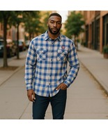 Columbia Chicago Cubs Men&#39;s MLB Flare Gun Flannel Blue Grey Shirt Size 2XL  - €23,90 EUR