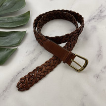 Nordstom Womens Vintage 90s Braided Leather Belt Size L Brown Woven Western - $25.73