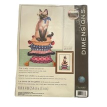 Dimensions Counted Cross Stitch CAT LADY Kit 70-35367 Siamese Pillow Stack Popp - $14.50