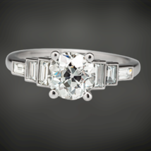 2Ct Simulé Diamant Vintage Art Déco Solitaire Bague Mariage en Argent - £227.99 GBP