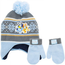 Bluey and Bingo Youth Pom Beanie and Mittens Set Blue - $17.98