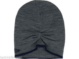 New Era Two Tone Gray &amp; Navy Blue Slouch Edge Knit Winter Hat - £15.16 GBP