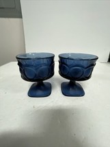 Lot of 2 Vintage Noritake Spotlight Blue Champagne Sherbet Goblet Glasses - $24.65