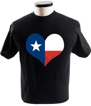 Vintage Fade Texas Flag Heart Love T Shirt - £13.59 GBP+