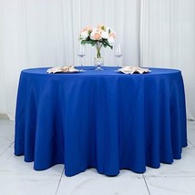 Royal Blue 120&quot;&quot; Premium Round Polyester Tablecloth Wedding Party Tabletop Dinne - £23.74 GBP