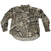 Vintage Russell Outdoors Mossy Oak Hunting Camouflage Button Down Shirt L Y2K - £20.52 GBP