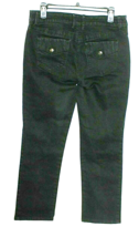 Chico&#39;s Platinum Denim J EAN S Size 1 (Medium) Black Straight Leg Buttoned Pockets - £14.54 GBP