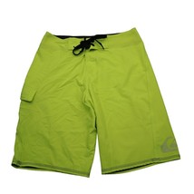Quicksilver Shorts Mens 28 Neon Green Yellow Swim Trunks Bathing Suit Board - $18.69