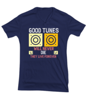 Music TShirt Good Tunes Will Never Die Navy-V-Tee  - £17.49 GBP
