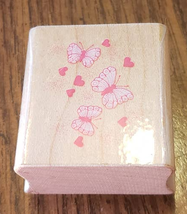 Hero Arts Hearts and Butterflies Wood Mounted Rubber Stamp B588 - £4.71 GBP