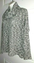American Rag Cie Black White Chunky Knit Cowl Neck Open Back Sweater Large - £5.28 GBP