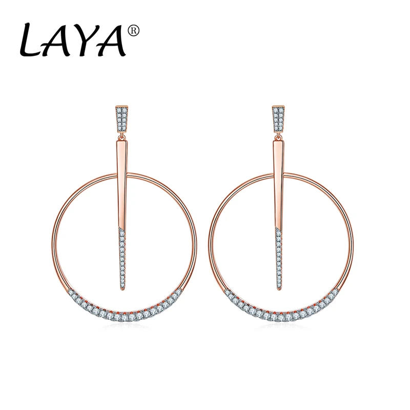 Primary image for 925 Sterling Silver Shining Zircon Statement Earrings For Women Party Unique Des