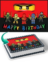 Lego Ninjago LN Edible Image Cake Topper Personalized Birthday Sheet Dec... - €12,75 EUR