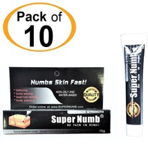 LOT of 10 Tube x10g TUBE Numbing Cream SUPER NUMB Tattoo Piercings Waxing Laser  - £54.72 GBP
