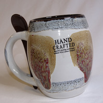 My Cafe Coffee Mug Handcrafted Ceramic Cup With Spoon &amp; Holder Clinton Arkansas - £5.51 GBP