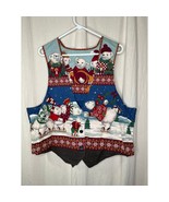 1990s Art To Wear Polar Bears Christmas Musician Nordic Fair Isle Scenic... - $30.00
