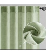 MIULEE Sage Green Linen Curtains 120 Inches Long for Bedroom Living Room... - $362.41 MXN