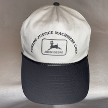 Vintage John Deere Furrow-Justice Machinery Trucker Rope Hat Strapback P... - $23.33