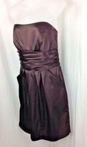 DAVIDS BRIDAL Size 10 Style Strapless Brown Knee Length Formal Dress w Pockets - £13.66 GBP