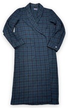 Vtg Pendleton Pure Virgin Wool Robe Blue Gray Plaid Size Small — Hole &amp; No Belt - £35.69 GBP