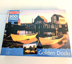 Golden Docks Melissa Doug Jigsaw PuzzleBoats Harbor 500 pcs Family Sealed - $32.94