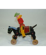 VINTAGE 1930&#39;s RARE JAPAN WOODEN WIND-UP COWBOY WITH BUCKING HORSE - $237.71 CAD