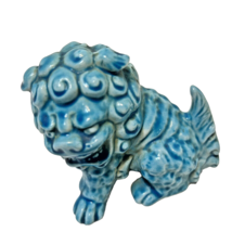 Vintage Celadon Turquoise Aqua Foo Chinese Guard Dog Figurine 3 x 4&quot; - £19.42 GBP