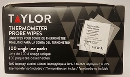 Taylor Thermometer Probe Wipes - 100 Single use wipes - Exp 09/28 - $10.99