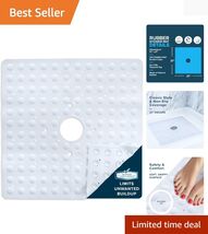 Luxury 21” Square Non-Slip Shower Mat with Built-In Protection &amp; Grip Cups - $37.57