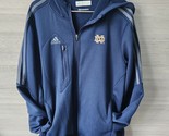 Adidas Climawarm Notre Dame Embroidered Polyester Full Zip Blue Jacket S... - $37.51