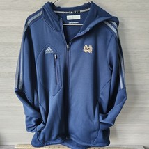 Adidas Climawarm Notre Dame Embroidered Polyester Full Zip Blue Jacket S... - £29.55 GBP