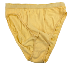 Vintage 2005 Victorias Secret hi leg brief panty Yellow  100% cotton log... - $1,091.30 MXN