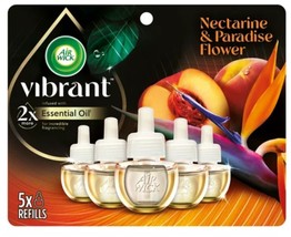 Air Wick Vibrant Scented Oil Refills, Nectarine &amp; Paradise Flower, Pack of 5 - £21.97 GBP