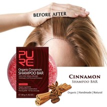Organic Cinnamon Shampoo Bar Prevent Hair Loss Thickening Grow Soap Anti Itchy - £13.45 GBP