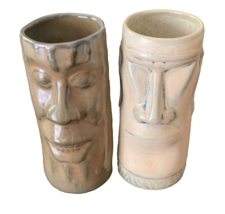 2 Chiki Tiki Shot Ceramic Shot Glasses4&quot; Hawaiian Tikiman agiftcorp Barware - $15.83