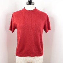 Sag Harbor Petites Women&#39;s PS Red Metallic Knit Holiday Turtleneck Sweater - £5.49 GBP