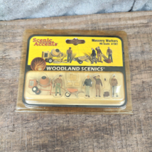 Woodland Scenics Masonry Workers, 4 Figures Plus Equipment, HO Scale, #WS-A1901 - £27.61 GBP