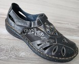 Propet Womens Jenna Black Leather Cut Out T Strap Size 9.5M Comfort Shoe... - £37.76 GBP