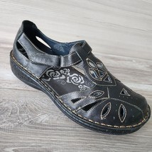 Propet Womens Jenna Black Leather Cut Out T Strap Size 9.5M Comfort Shoe... - £37.46 GBP
