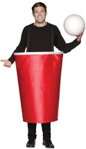 Red Solo Cup Beer Pong Costume Adult Alcohol Game Funny Halloween Unique GC6029 - £58.34 GBP