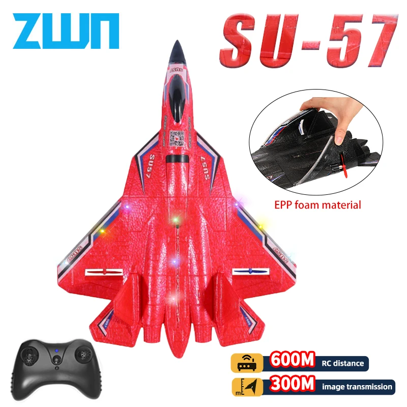 RC Plane SU57 2.4G With LED Lights Aircraft Remote Control Flying Model Glider - £32.15 GBP+