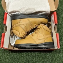 Nike Manoa Leather Boot Wheat/Black BQ5374-700 Baby Toddler Size 8c - $37.18